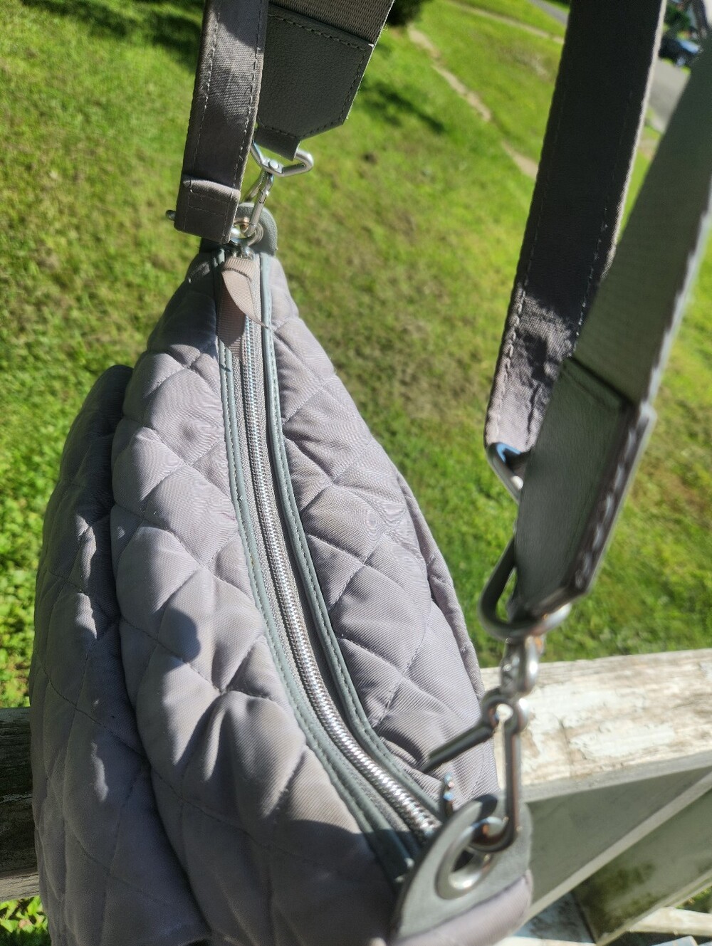 Vera Bradley Carson Shoulder Bag in Tranquil Gray Performance Twill. - Picture 9 of 12